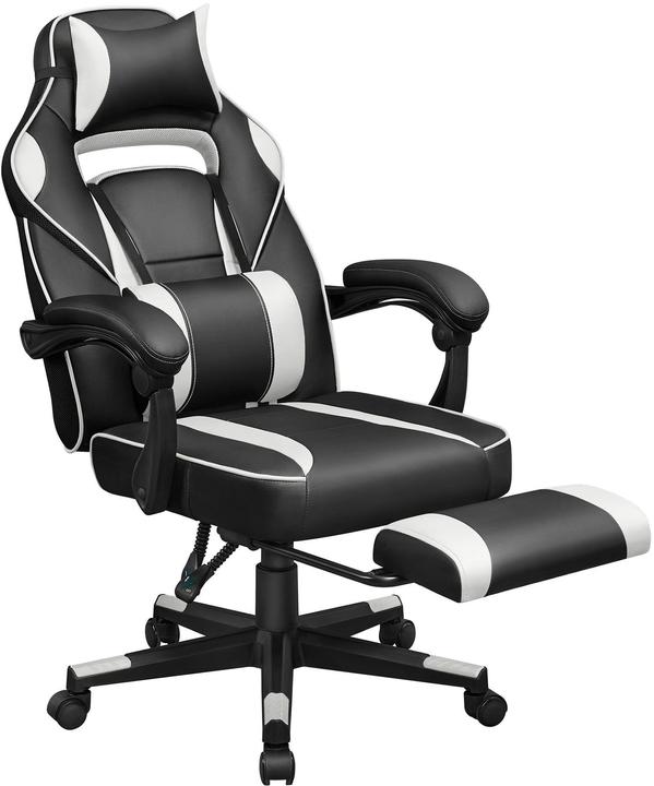 Image du produit Songmics Chaise de bureau avec dossier inclinable, noir / blanc