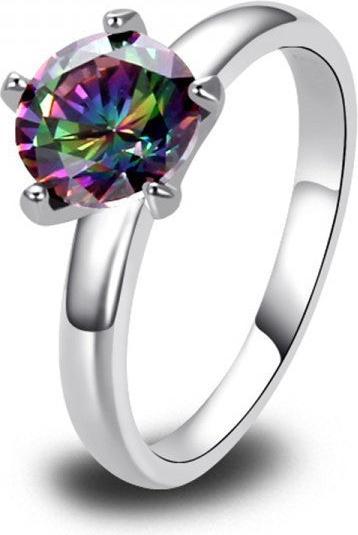 Produktbild Hermex versilberter Ring mit Regenbogen Topas - Gr. 57 / Size 8 (57)