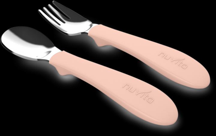 Actual product image Nuvita Stainless steel cutlery pink 2 pieces