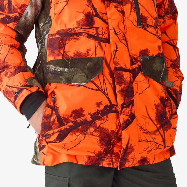 Image du produit Solognac Chasse Silent Warm Waterproof Jacket Neon Treemetic Hide 500