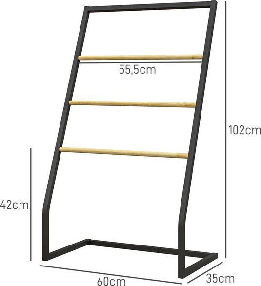 Immagine prodotto Swisshandel24 Portasciugamani, portasciugamani a piantana con 3 portasciugamani, portasciugamani per il bagno, St.