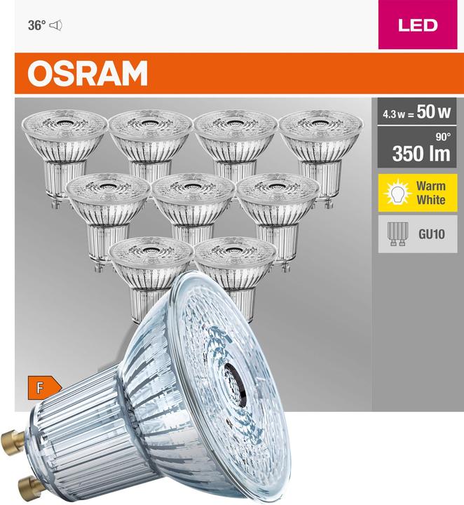 Produktbild Osram Led Base Par16 (GU10, 4.30 W, 350 lm, 10 x, F)