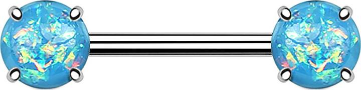 Image du produit Star Piercing Barbell mit zwei Opal Kugeln aqua (Acier chirurgical 316L, Laiton)