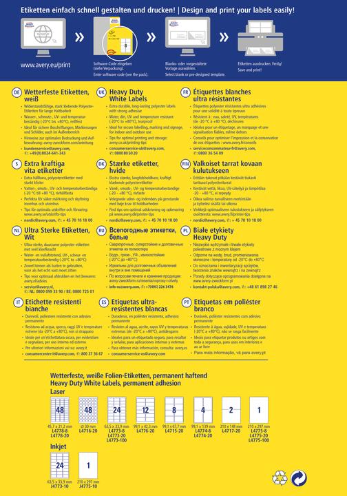 Actual product image Avery wetterfeste labels