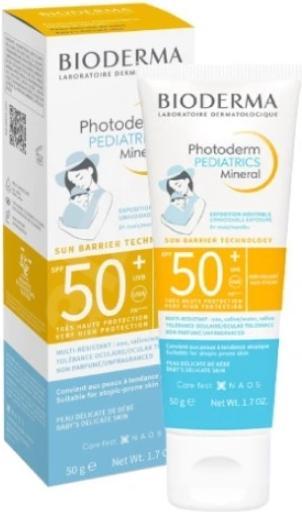 Actual product image Bioderma Photoderm Pediatrics Mineral SPF50+ (Suntan cream, SPF 50, 50 ml, 50 g)