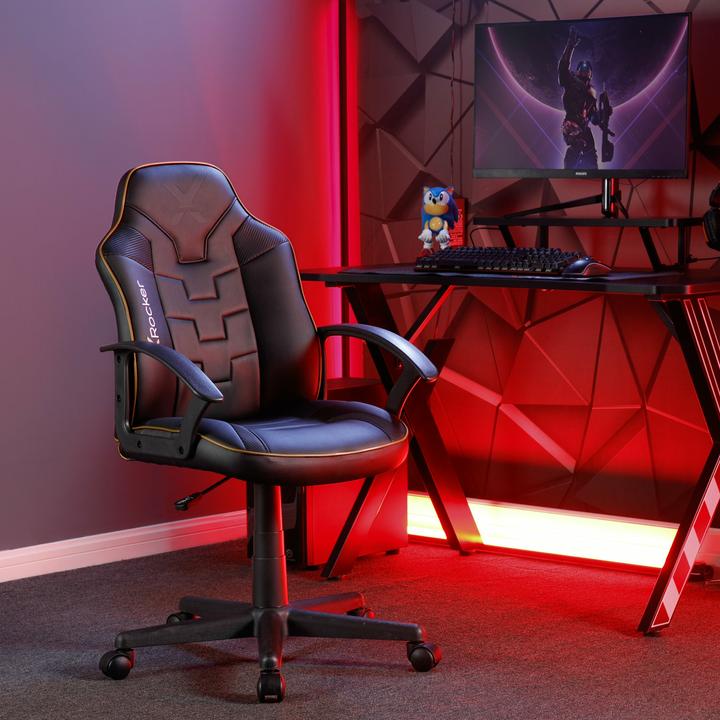 Immagine prodotto X Rocker Chaise de bureau Saturn con roulettes e mi-dossier Noire/Dorée