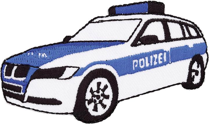 Actual product image Prym Police car appliqué, white/blue