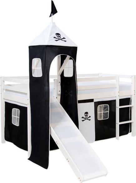 Image du produit Homestyle4u Lit mezzanine avec toboggan et tour (90 x 200 cm)