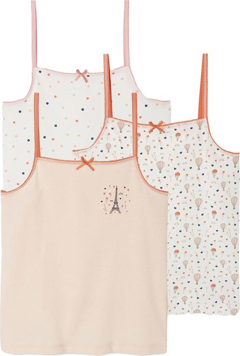 Vertbaudet 3er-Pack Mädchen Unterhemden mit Print, Baumwolle