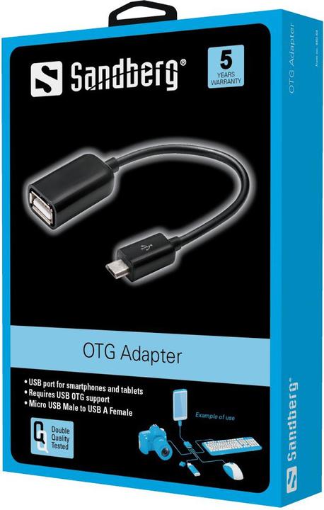 Image du produit Sandberg Adaptateur OTG MicroUSB-USB/A (USB 2.0)