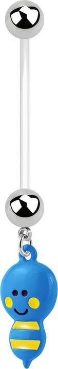 Actual product image Star Piercing Banana Pregnancy with Bine Blue (Bioflex, without brass, Surgical steel 316L)