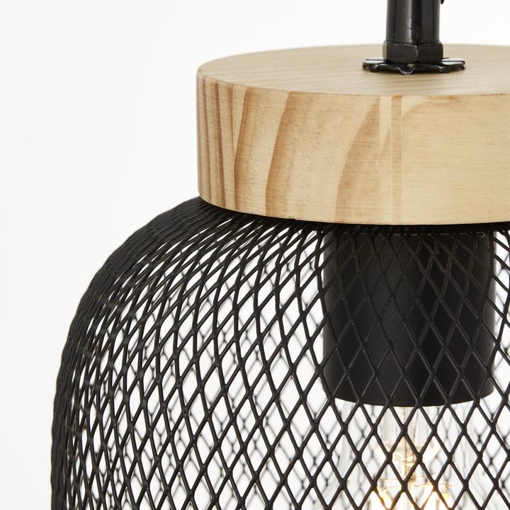 Immagine prodotto Brilliant Lampada a sospensione Beam, H 177 cm, L 68 cm, metallo/legno, nero/marrone (E27)