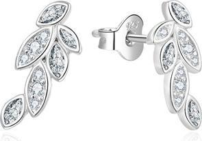 Produktbild Beneto Longitudinal silver earrings with zircons AGUP2298 (L)