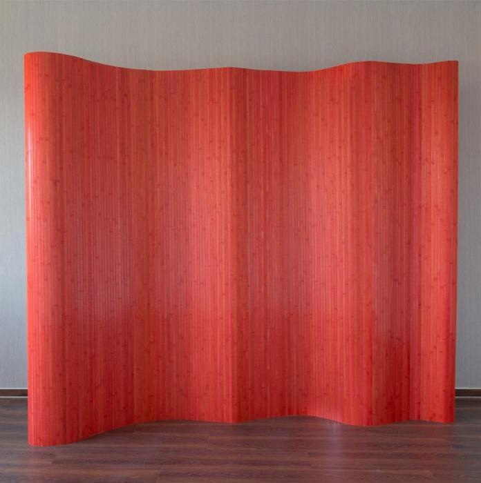 Produktbild Homestyle4u Paravent Raumteiler Trennwand Bambus Sichtschutz spanische Wand rot