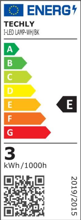 Label énergétique Techly Lampe de bureau LED sans fil Touch Noir (320 lm)