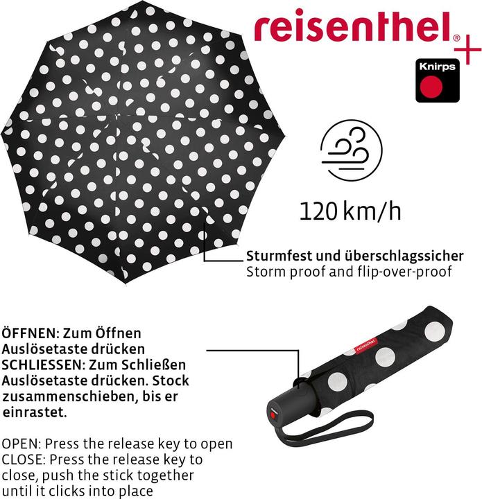 Image du produit reisenthel Parapluie Pocket Duomatic Dots White