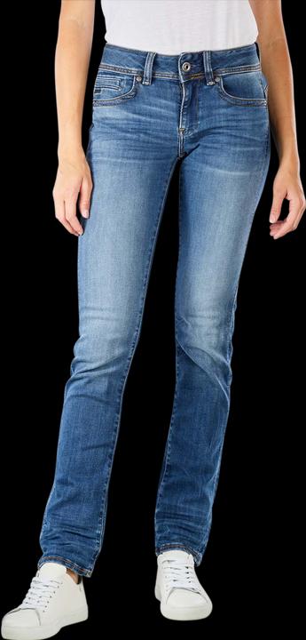 Actual product image G-Star Midge Zip Mid Straight Jeans medium indigo aged (W34/L34)