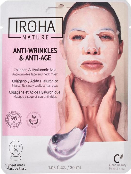 Image du produit Iroha Nature Nature - Masque de coton visage et cou anti-âge (30 ml)
