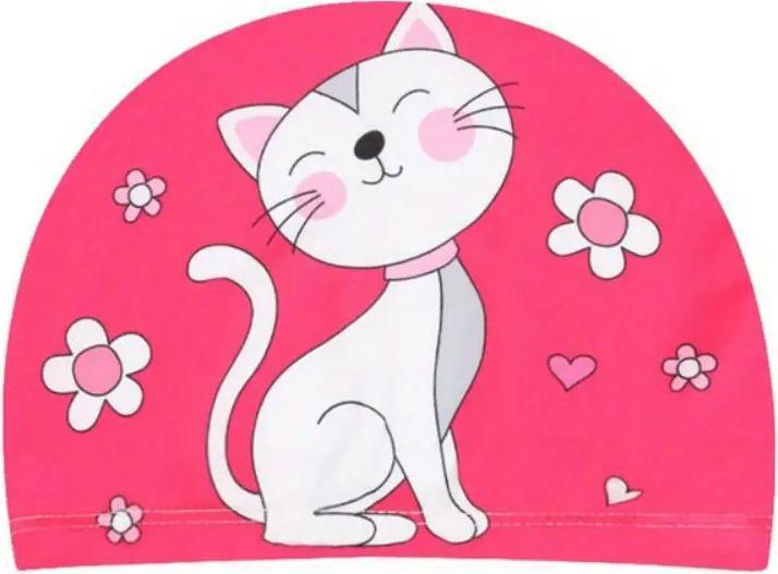 Actual product image Splash & Fun Elasticated fabric children's bathing cap cat