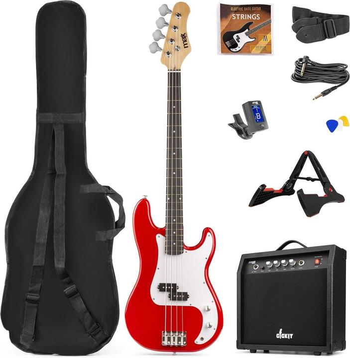 Immagine prodotto Max GigKit per basso elettrico rosso (Basso elettrico, Tiglio, Acero)