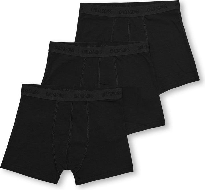 Only & Sons Osjfitz Solid Black Boxer 3pk. Acc Noos