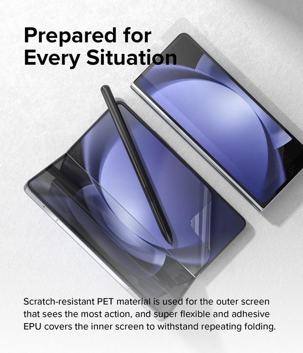 Produktbild Ringke Screen Protector for Galaxy Z Fold 5 DUAL EASY FILM (FRONT 1+ BACK 1) (2 Stück, Samsung Galaxy Z Fold5)