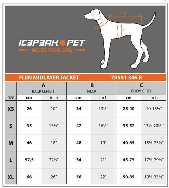 Immagine prodotto Icepeak Giacca Flen Midlayer Nero, S (S, Cappotto per cani)