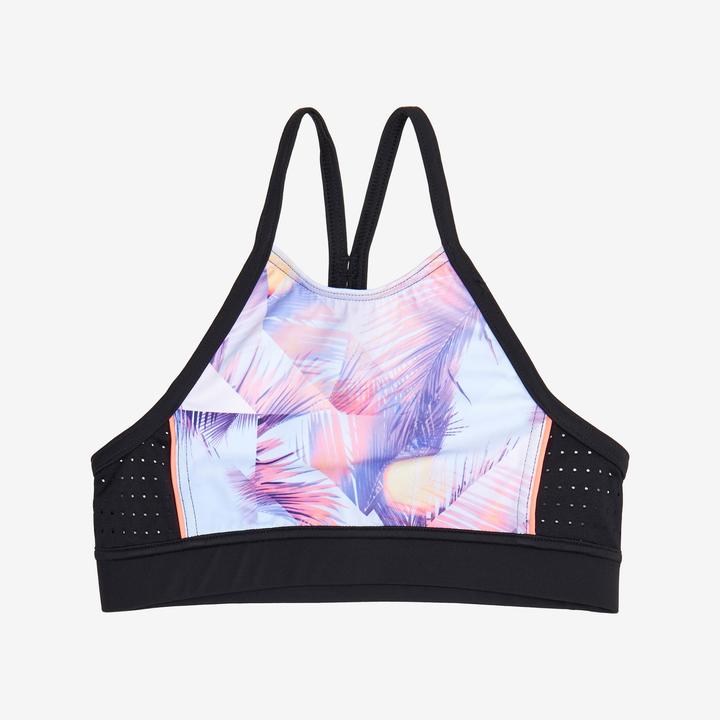 Image du produit Olaian Haut de maillot de bain surf brassière fille - 900 Baha posy rose (8, 9, 10)