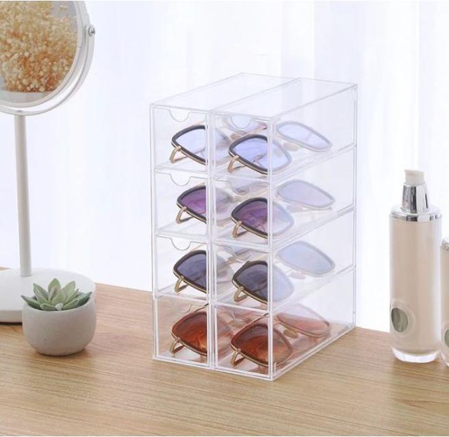 Actual product image MU Style Acrylic glasses organiser with 4 compartments