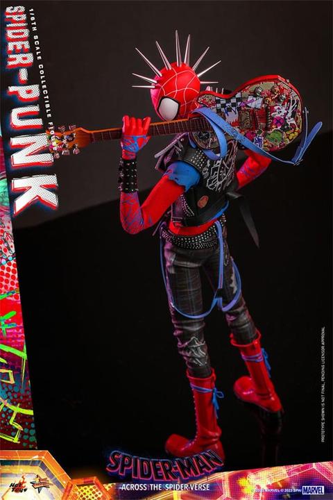 Actual product image Hot Toys Spider-Man: Across the Spider-Verse Movie Masterpiece Action Figure 1/6 Spider-Punk 32 cm