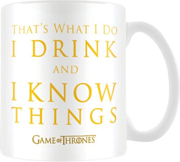Immagine prodotto Game of Thrones Tazza da caffè Bevi e conosci le cose (325 ml, 1 x)