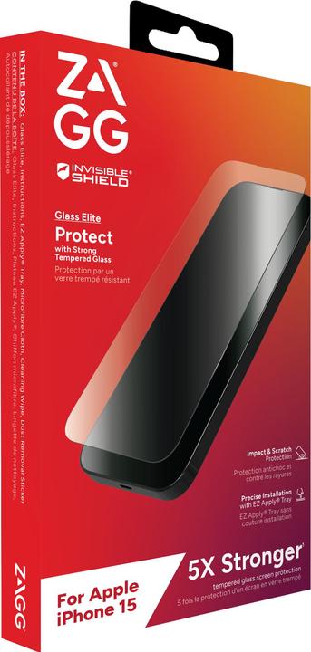 Immagine prodotto Zagg Invisibleshield Glass Elite Am (1 Pezzo/i, Apple iPhone 15)