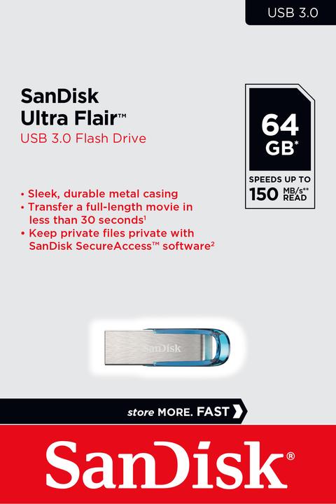 Actual product image SanDisk Ultra Flair (64 GB, USB 3.0, USB-A)