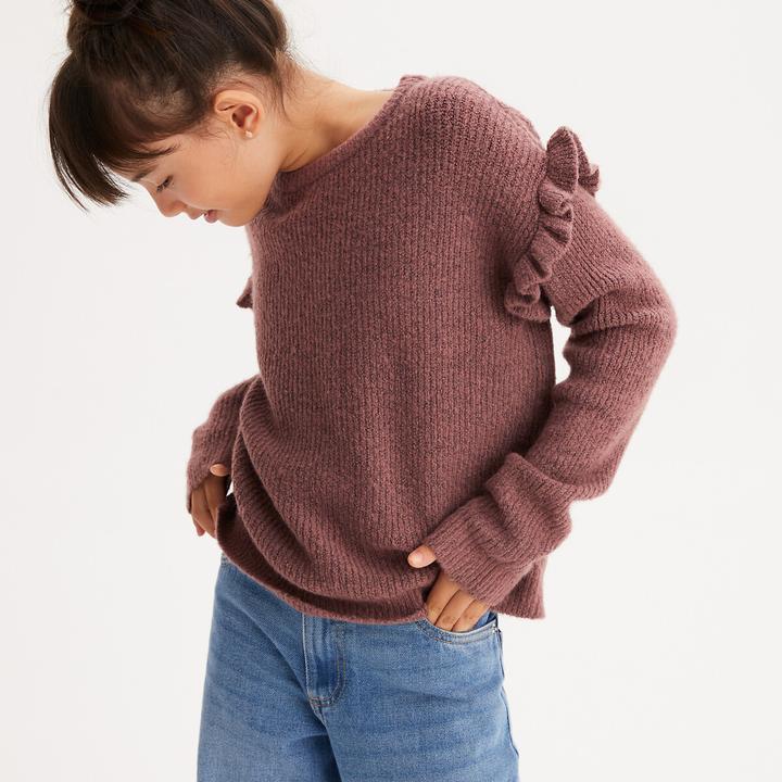 Produktbild La Redoute Collections Feinstrick-Pullover mit Rundhals und Volants (102)