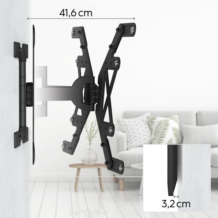 Image du produit Hama Support TV mural, pivotant, inclinable, extra-plat, 229 cm (90") à 40 kg (Mur, 90", 40 kg)