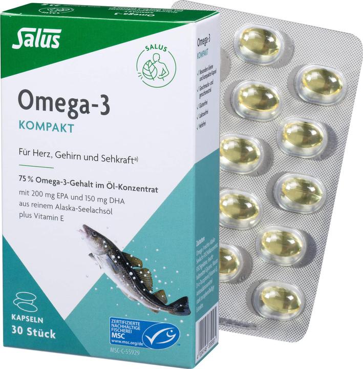 Actual product image Salus Omega-3 Compact Pollock Oil Caps (30 Piece, Capsules, 48 g)
