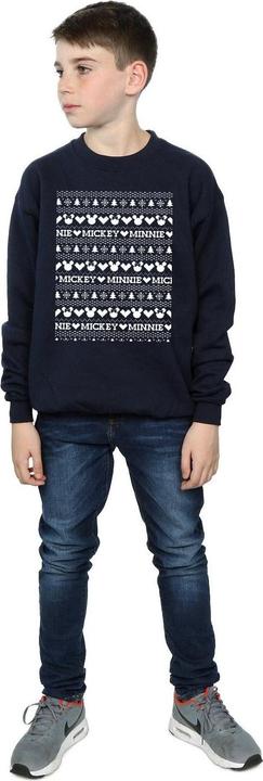 Actual product image Disney Boys Mickey And Minnie Christmas Fair Isle Sweatshirt (128)