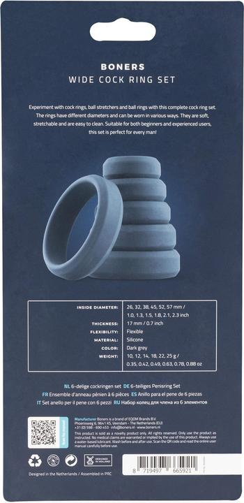 Image du produit Boners Ensemble de cockring large (9 cm)