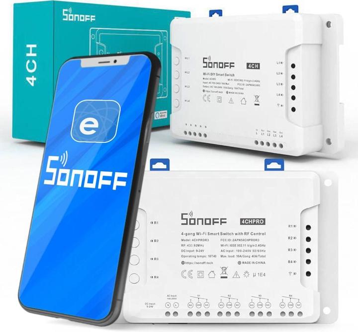Actual product image Sonoff 4CHR3 - 4-gang Wi-Fi Smart Switch (Switch actuator)