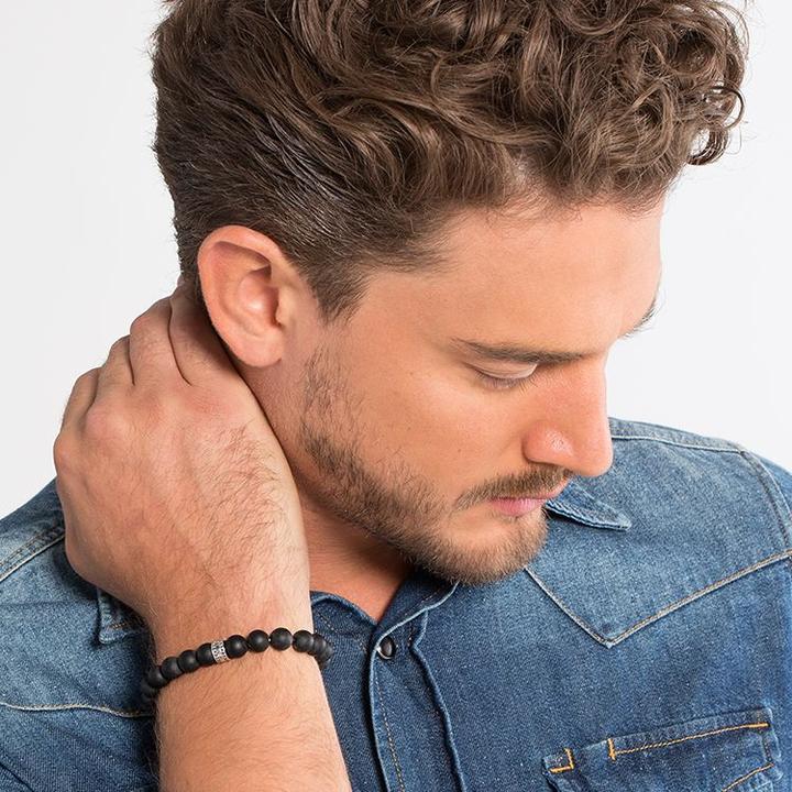 Actual product image Thomas Sabo Bracelet Obsidian (21 cm, Silver)