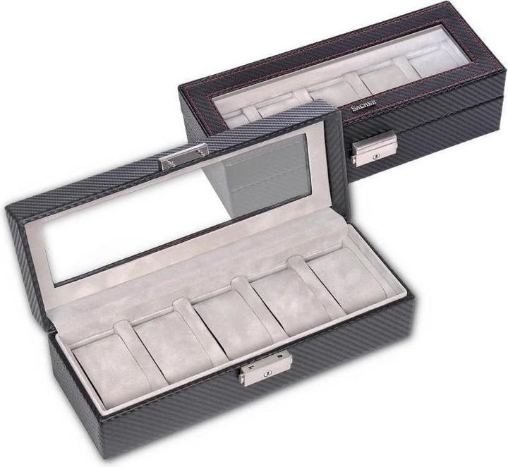 Image du produit Sacher 1115.380421 - Étui pour 5 montres carvon noir (cuir)