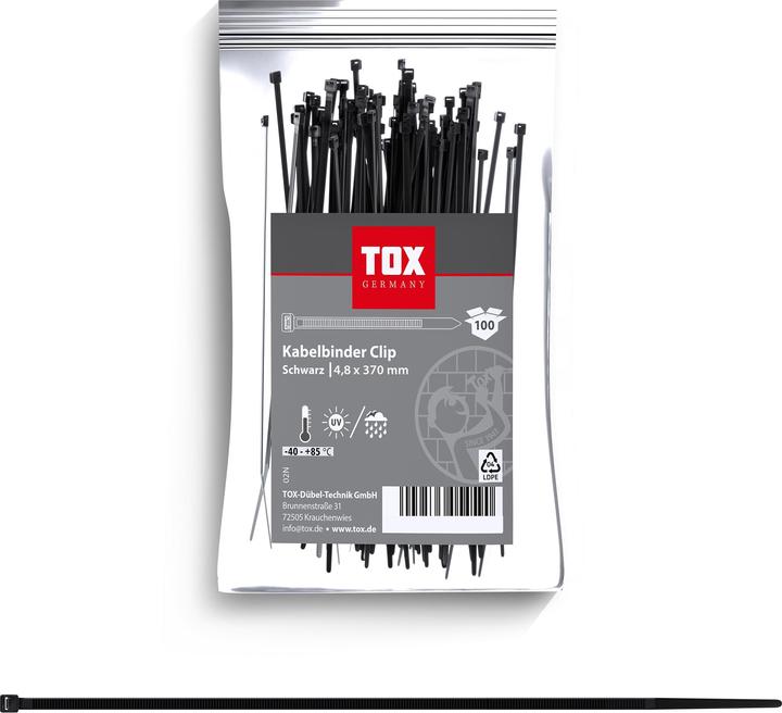Image du produit Tox Colliers de serrage Clip 4,8x370 (100 pcs) (370 mm, 100 pcs)