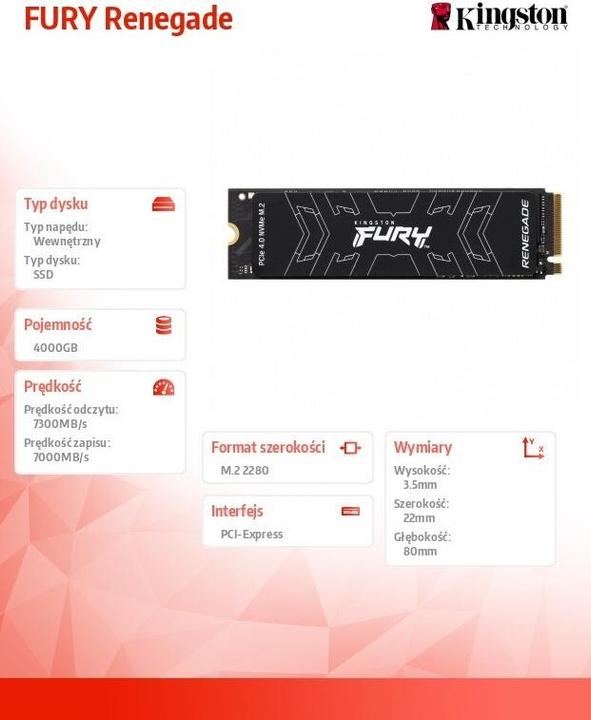 Immagine prodotto Kingston FURY Renegade (4000 GB, M.2 2280)