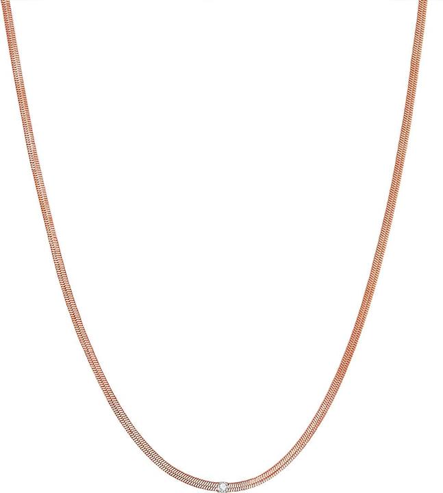 Immagine prodotto Glanzstücke München Catena da donna in argento 925 con zirconi in oro rosa 38,0 cm + 5,0 cm di estensione - 16356 (Argento, 38 - 43 cm)