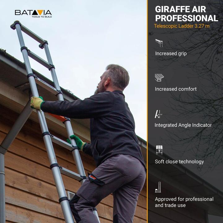 Image du produit Batavia Echelle télescopique professionnelle 3.27m (Échelle télescopique, 327 cm)