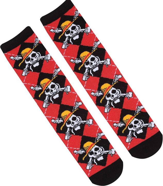 Actual product image One Piece Unisex Adult Skull Logo Socks (M/L)