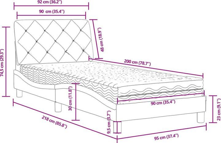 Actual product image VidaXL Julius (90 x 200 cm)