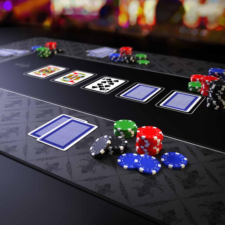 Image du produit CSL Tapis de poker, tapis de poker avec motif XXL 1000x600mm, table de poker, tapis de table, noir