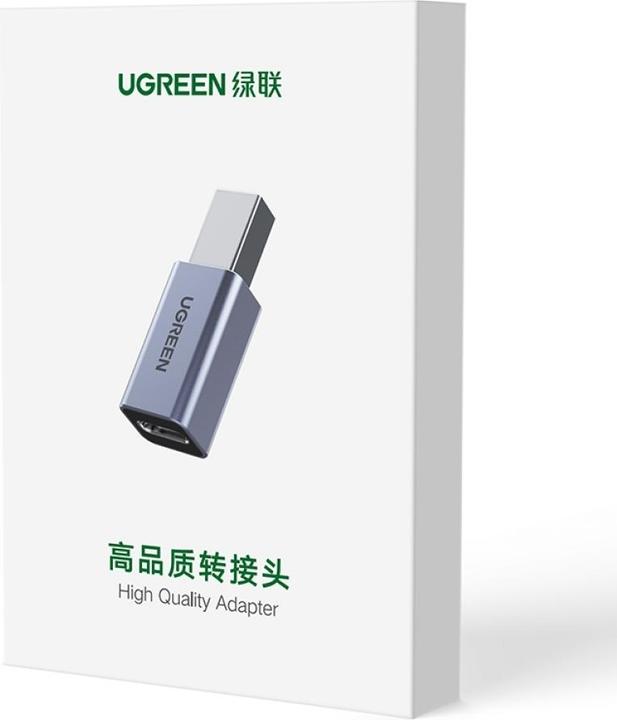 Actual product image Ugreen USB C to USB B 2.0 adapter for printer connect with USB-C (USB Type C, USB B)