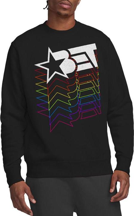 Actual product image Bet Unisex Adult Cascading Rainbow Logo Sweatshirt (XL)